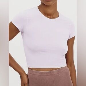 Organic Basics Classic Lilac Crop Top